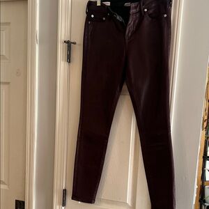 True Religion Burgundy leather skinny Denim Jeans